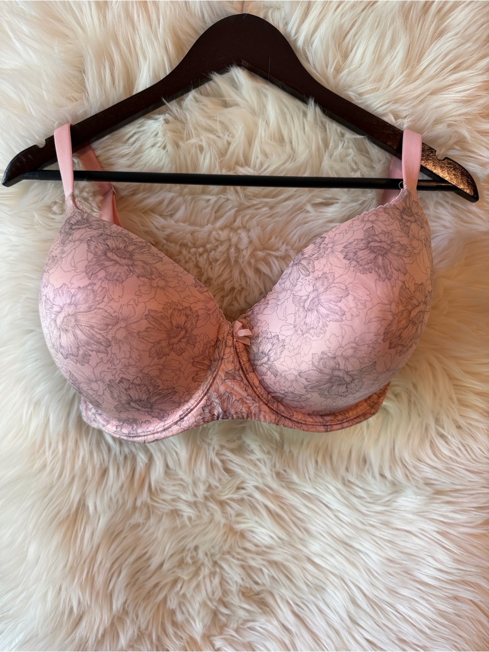 Victoria's Secret Pink Floral Lace-Print T-Shirt Bra